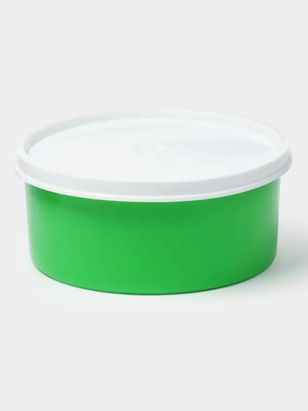 Контейнер пищевой ПластоС, 450 мл, с герметичной крышкой, d=13 см, h=6 см, пластик, МИКС