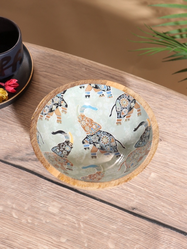 Миска "Мудрый слон" дерево манго 17,5х17,5х6,5 см
