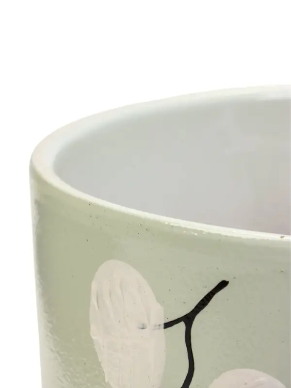 Горшок цветочный с поддоном 3,4 л, керамика "Листья" (М)