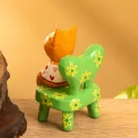 Сувенир дерево "Спящий котик на стуле" 4х5,5х7,5 см