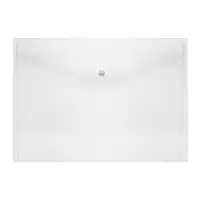 Папка-конверт на кнопке, А4, 180 мкм, прозрачная