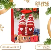 Пакет ламинированный &laquo;Сани с подарком&raquo;, 11.5&times;14.5&times;6 см
