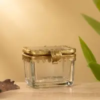 Шкатулка &laquo;Коробок&raquo;, 6&times;5.5&times;4.5 см, латунь, стекло