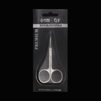 Ножницы маникюрные &laquo;Premium&raquo;, для кутикулы, загнутые, узкие, 9 см, на блистере, цвет серебристый