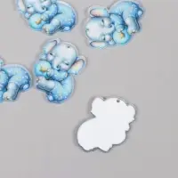 Декор для творчества акрил "Слонёнок в пижамке сладко спит" 2,5х3,4х0,2 см