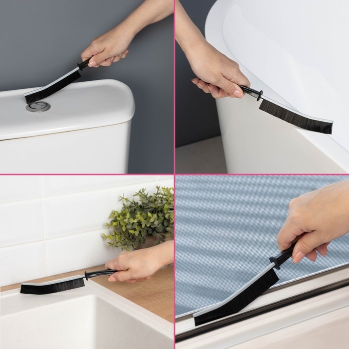 Щётка для труднодоступных мест Доляна, 23&times;2 см, 2 шт, цвет черный