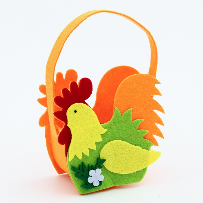 Пасхальный декор корзинка &laquo;Петушок&raquo; 6 &times; 13 &times; 20 см