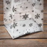 Пакет подарочный новогодний с жёстким дном 11&times;17&times;55 Серебристый &laquo;Снежинки&raquo;