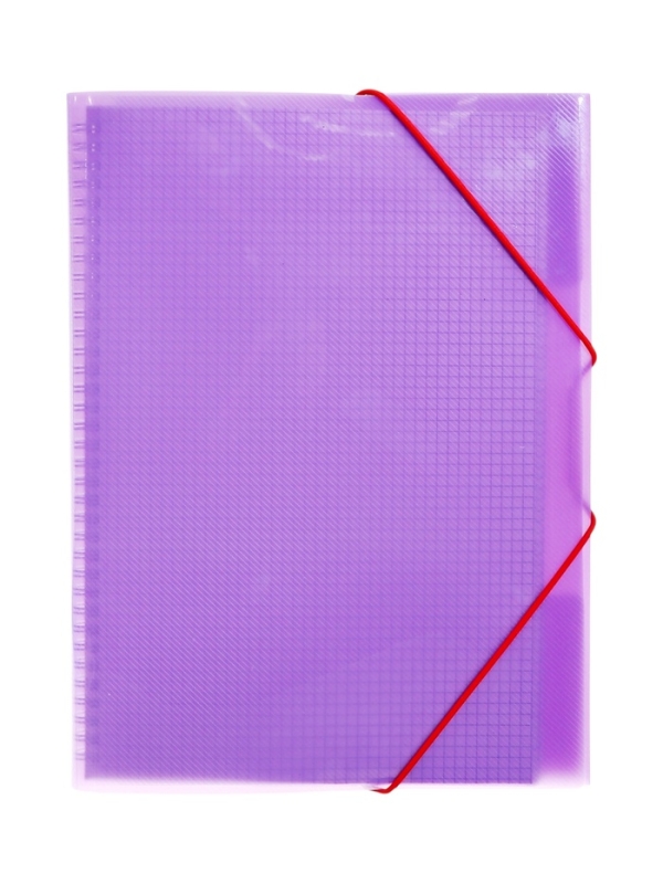 Тетрадь-папка А4 80л кл "FolderBook", пласт обл на закрыт греб с клапан на резинке, фиолет