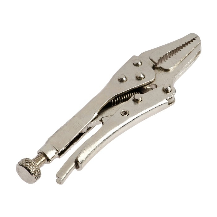 Зажим ручной ТУНДРА, удлиненный плоский захват, с фиксатором, 105 мм