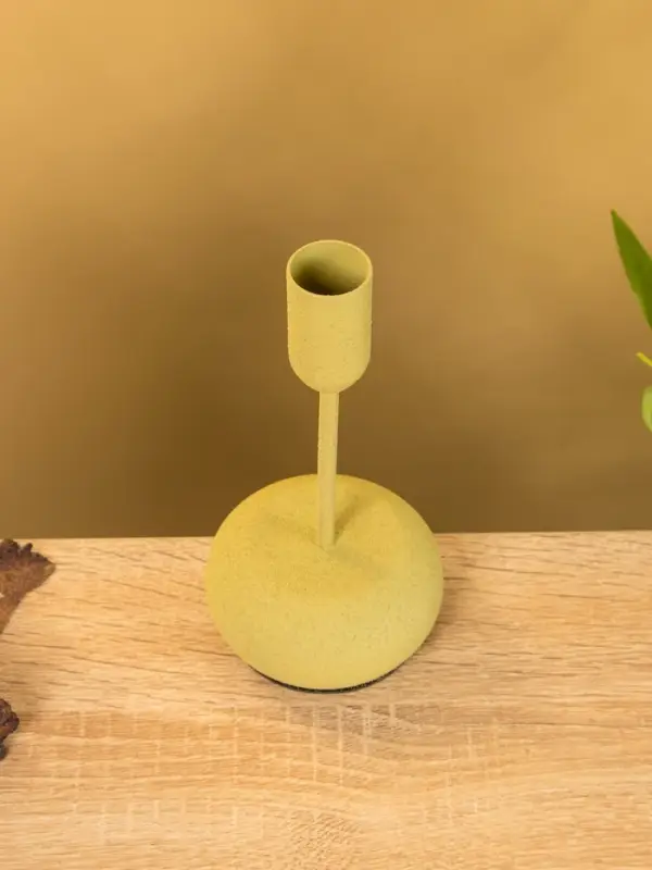 Подсвечник на 1 свечу текстурный "Оливковый" 8х8х15,5 см