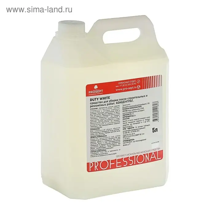 Средство для удаления гипсовой пыли Duty White. Концентрат, 5 л