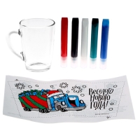 Кружка под раскраску витражными красками на новый год &laquo;В ожидании подарков&raquo;, новогодний набор для творчества