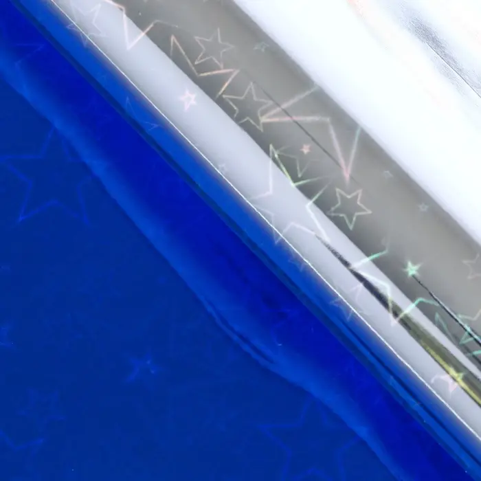 Бумага голографическая &laquo;Звездопад&raquo;, синяя, 70&times;100 см