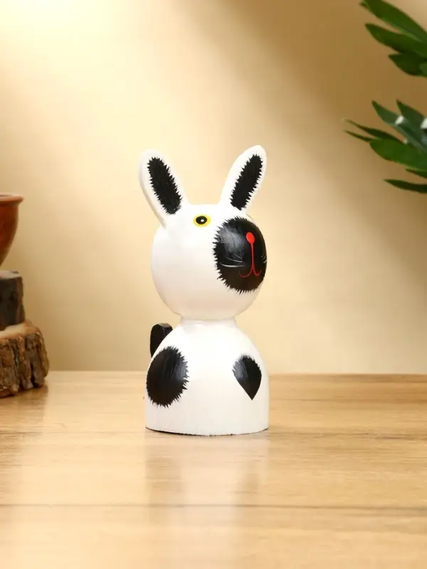 Набор сувенирный "Зайки" дерево H 14, 12, 9 см, цв. бело-чёрный