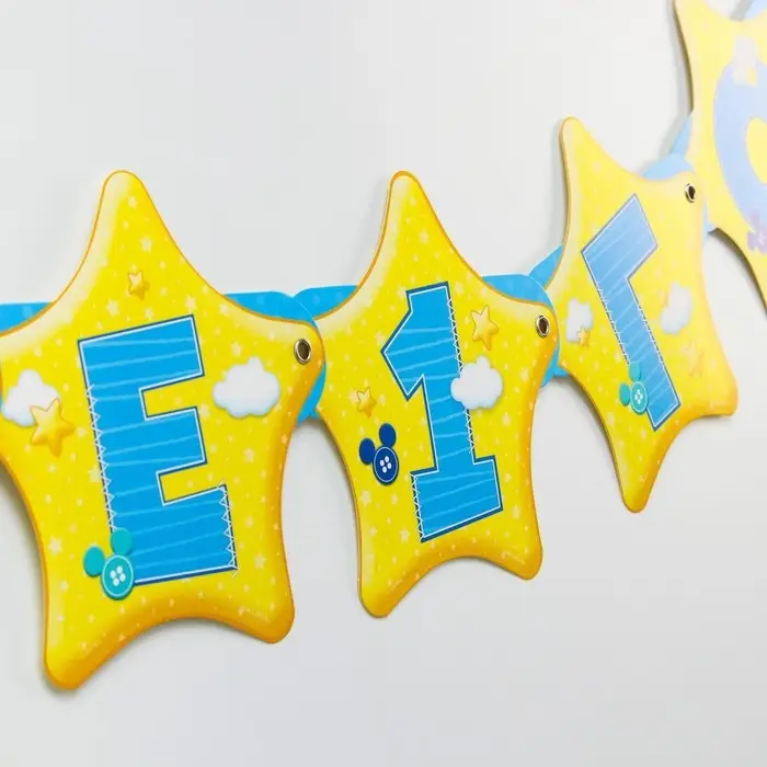 Гирлянда на люверсах &laquo;Мне 1 год&raquo;, длина 140 см, Микки Маус