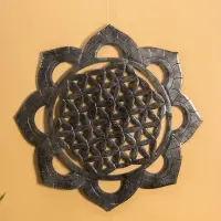 Панно "Подсолнух" МДФ, 60х60х1 см, серебро