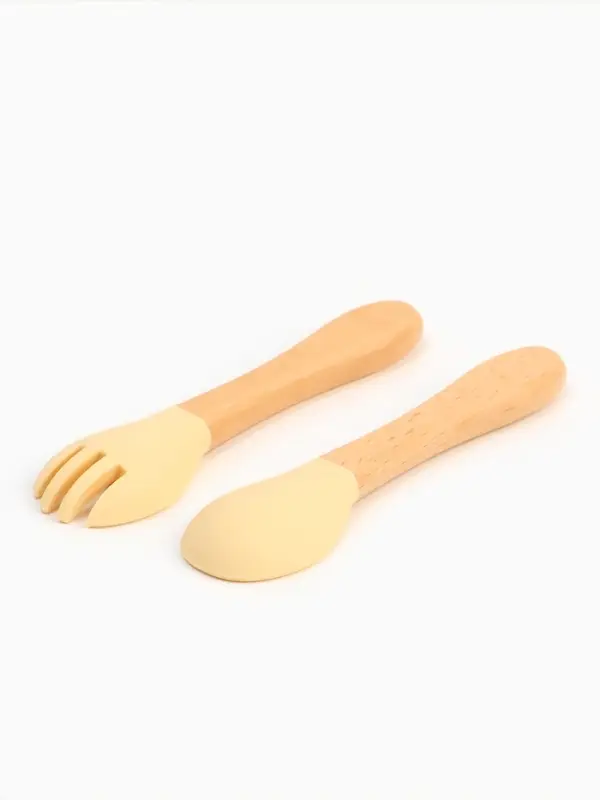 Тарелка детская секционная с ложкой и вилкой, 3 секции, розовый, Mum&Baby