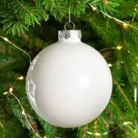 Елочный шар Finery Gloss, 10 см, глянцевый белый