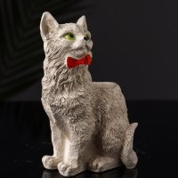 Подставка для мелочей "Кот с бантом" 14х9х7 см, бежевый