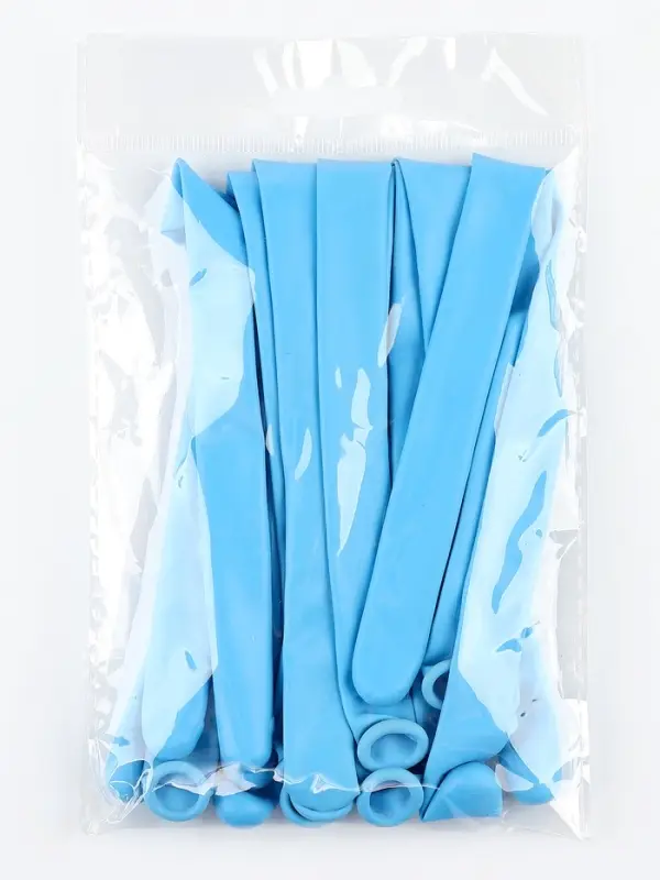 Воздушные шары для моделирования 125 см, d=7.5 см, 10 шт., голубые