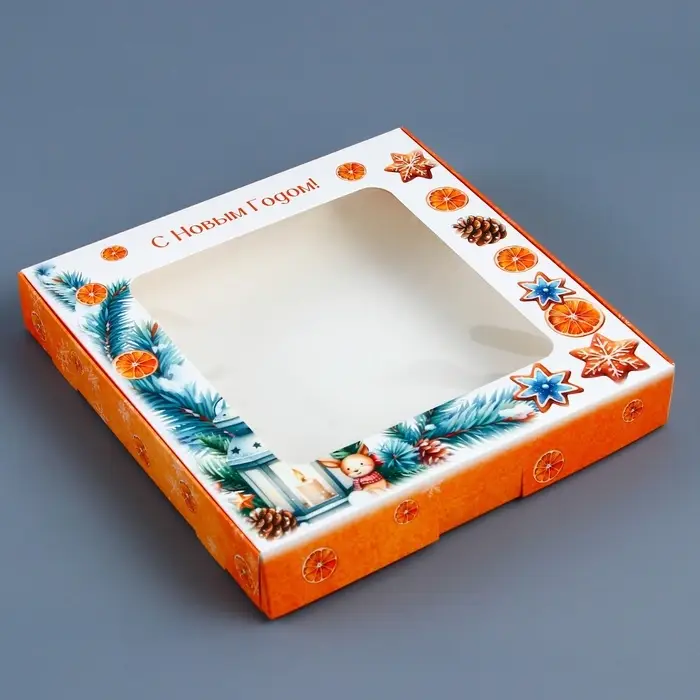 Подарочная коробка сборная с окном &laquo;Исполения желаний&raquo;, 19&times;19&times;3 см