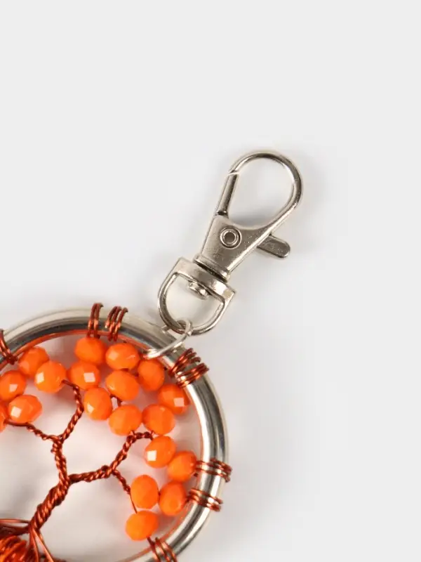 Брелок ловец снов "Древо жизни" 19 см, цв. оранжевый