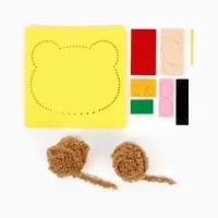 Вышивка по фетру "Медвежонок", 20,5*20,5 см, цвет желтый