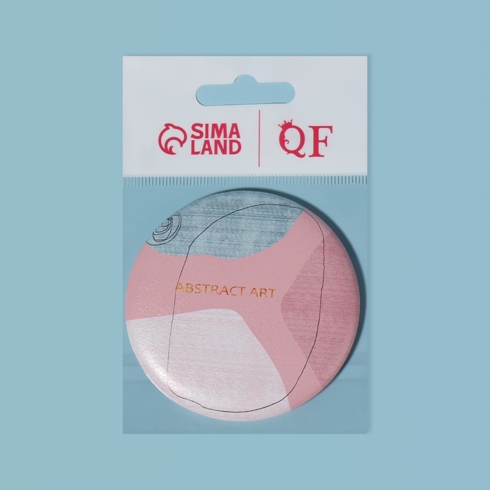 Зеркало карманное &laquo;Надписи&raquo;, d = 7,5 см, искусственная кожа, рисунок МИКС