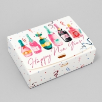 Коробка подарочная новогодняя складная &laquo;Шампанское&raquo;, 16.5 х 12.5 х 5 см, БЕЗ ЛЕНТЫ, Новый год