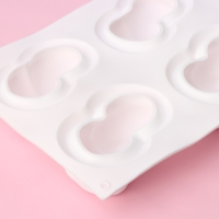 Форма для муссовых десертов и выпечки Доляна &laquo;Вишенки&raquo;, 29,8&times;17,2&times;4,2 см, 6 ячеек (8&times;5 см), цвет белый