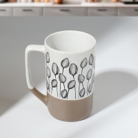 Кружка керамическая &laquo;Цветы&raquo;, 500 мл, цвет белый