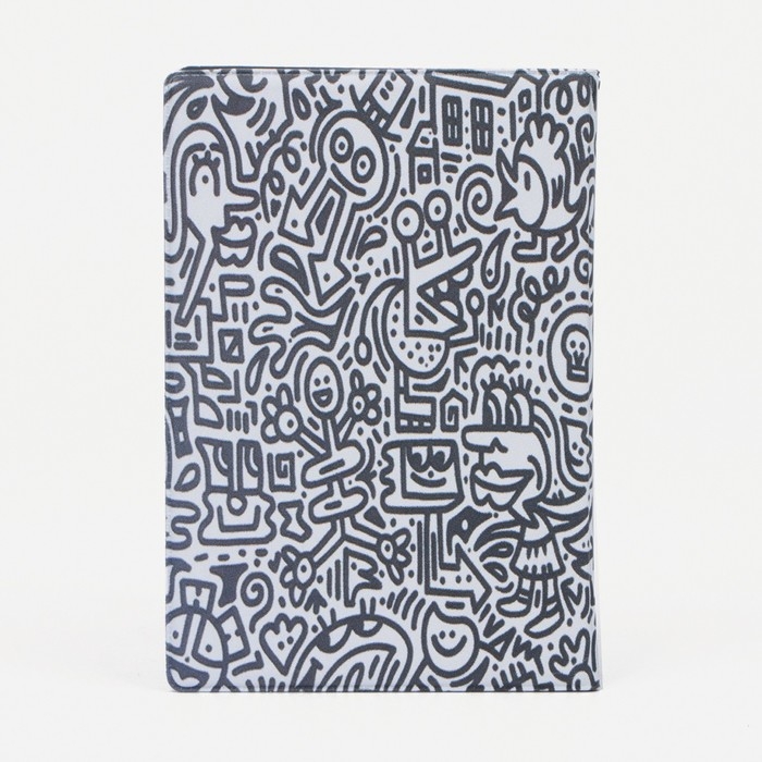 Обложка для паспорта, цвет чёрный/белый