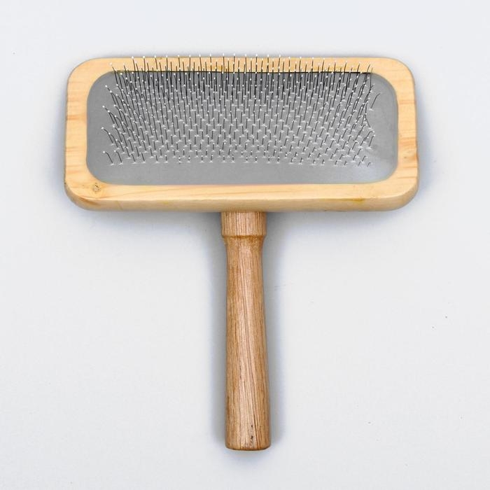 Пуходерка в деревянном корпусе, с каплями, 12,2 х 13,5 см