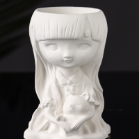 Подставка для мелочей (подсвечник) "Девочка с мишкой" 11х8х6 см