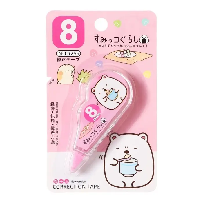 Корректор-лента 3 м х 5 мм, блистер, европодвес, корпус прозрачный с рисунком МИКС