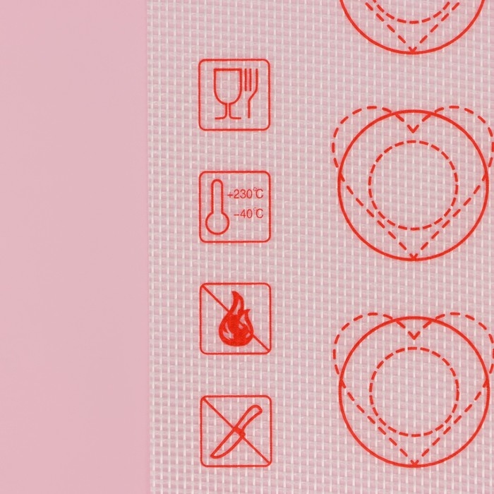 Армированный коврик для выпечки макаронс Доляна &laquo;Макарон&raquo;, силикон, 40&times;32 см, цвет белый