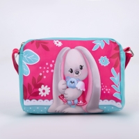 Сумка детская для девочки &laquo;Кролик с игрушкой&raquo; из эко-кожи, на ремешке, 15х12х3 см