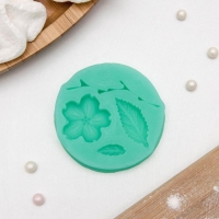 Молд Доляна &laquo;Цветок, лист и веточка&raquo;, силикон, 5,5&times;0,9 см, цвет МИКС
