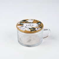 Кружка с крышкой стеклянная Дорого внимание &laquo;With love&raquo;, 450 мл