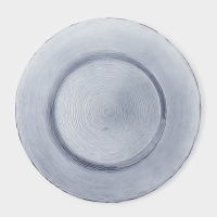 Тарелка подстановочная &laquo;Рифл&raquo;, d=32,5 см, стекло, голубая