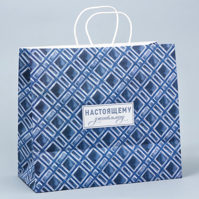 Пакет подарочный крафт, упаковка, &laquo;Джентельмен&raquo;, 32 х 28 х 15 см