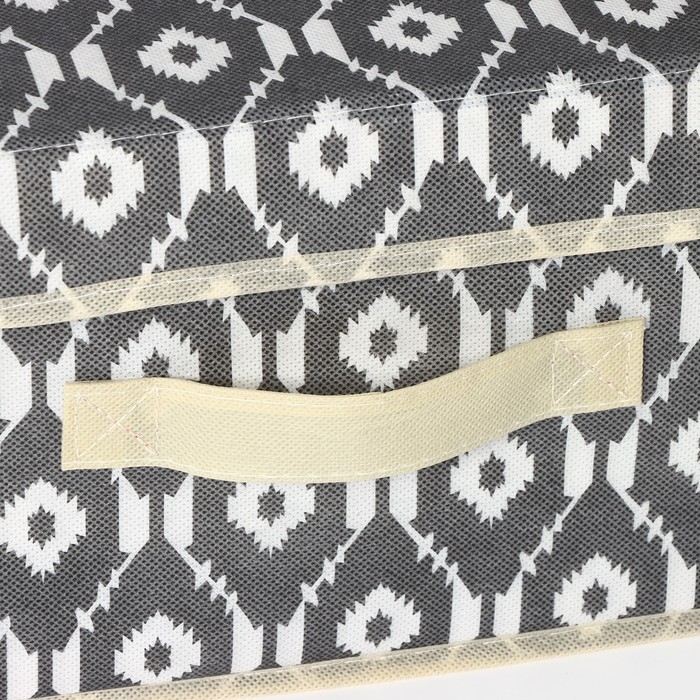 Короб стеллажный для хранения с крышкой Доляна &laquo;Ромбы&raquo;, 26&times;20&times;17 см, цвет серый