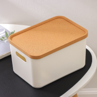 Корзина для хранения с крышкой Korely maxi, 2,4 л, 23,5&times;16,5&times;13,5 см, цвет слоновая кость