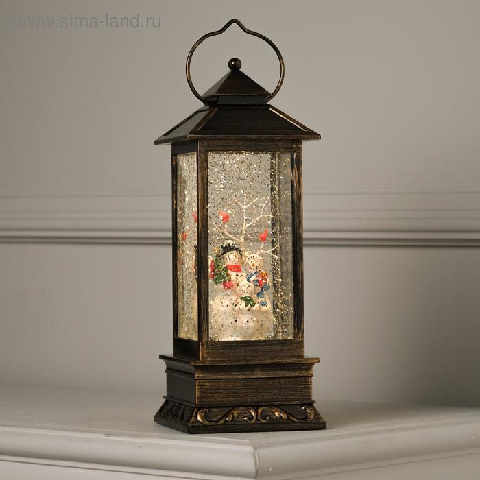 Светодиодная фигура &laquo;Семья снеговиков&raquo; 10 &times; 27 &times; 10 см, пластик, батарейки ААх3 (не в комплекте), свечение тёплое белое