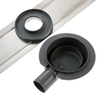 Трап ZEIN, c флaнцeм свободного вращения 360&deg;, 7х80 см, d=40/50 мм, нерж. сталь, сатин