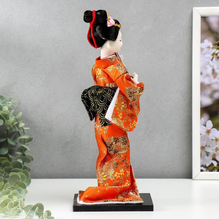Кукла коллекционная "Гейша с музыкальным инструментом" 32х12,5х12,5 см
