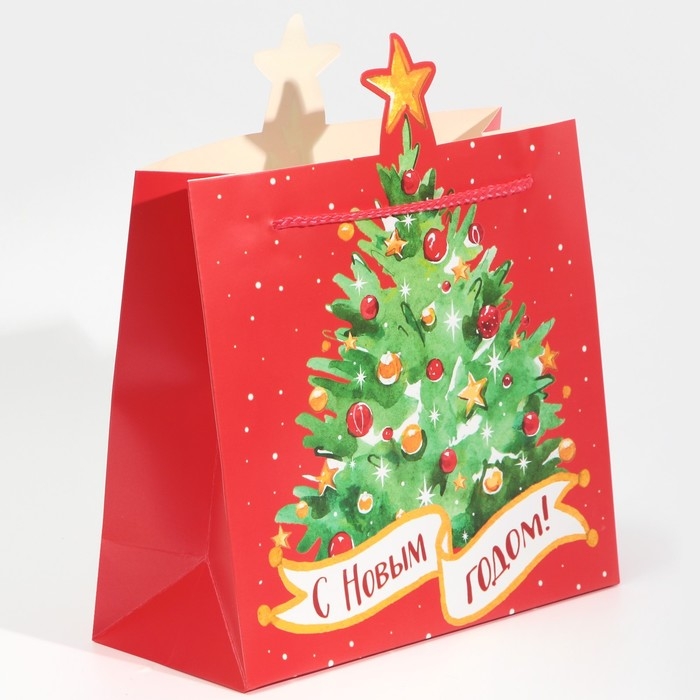 Пакет подарочный новогодний &laquo;Ёлочка&raquo;, 25 х 26 х 10 см, Новый год