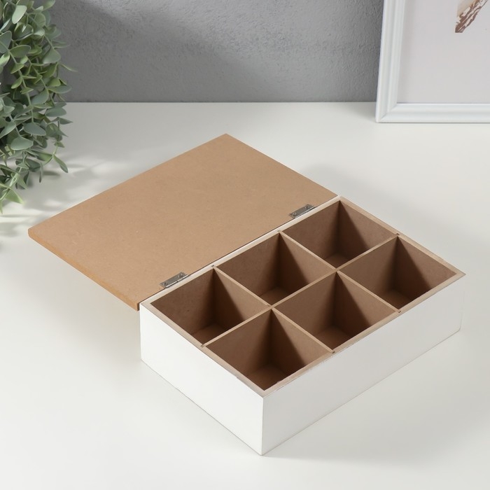 Шкатулка дерево с делениями "Лесные звери" 23х15х8,3 см