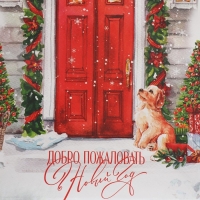 Пакет подарочный новогодний крафтовый &laquo;Добро пожаловать&raquo;, 22 х 25 х 12 см, Новый год